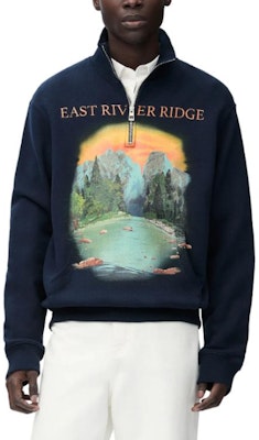 LOEWE FW24 High-Neck Loose-Fit Embroidered Logo Sweatshirt Navy Blue. H526Y24X44-5120 Shop LOEWE FW24 High-Neck Loose-Fit Embroidered Logo Sweatshirt Navy Blue. H526Y24X44-5120