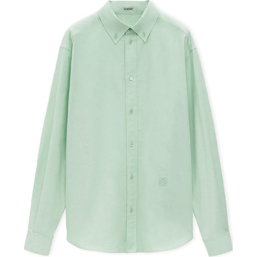LOEWE FW24  Light Green Solid Color Long Sleeve Shirt. H526Y05X71-4130