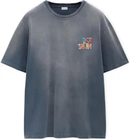 Order LOEWE FW24 寬鬆版刺繡標誌藍色圓領T恤 HSM1Y22J05-4985