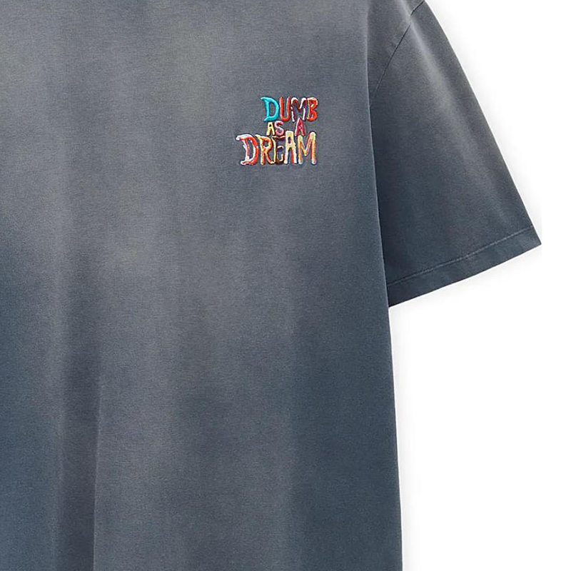 Sizing ロエベ FW24 ルーズフィット ロゴ刺繍 ブルー クルーネック Tシャツ HSM1Y22J05-4985