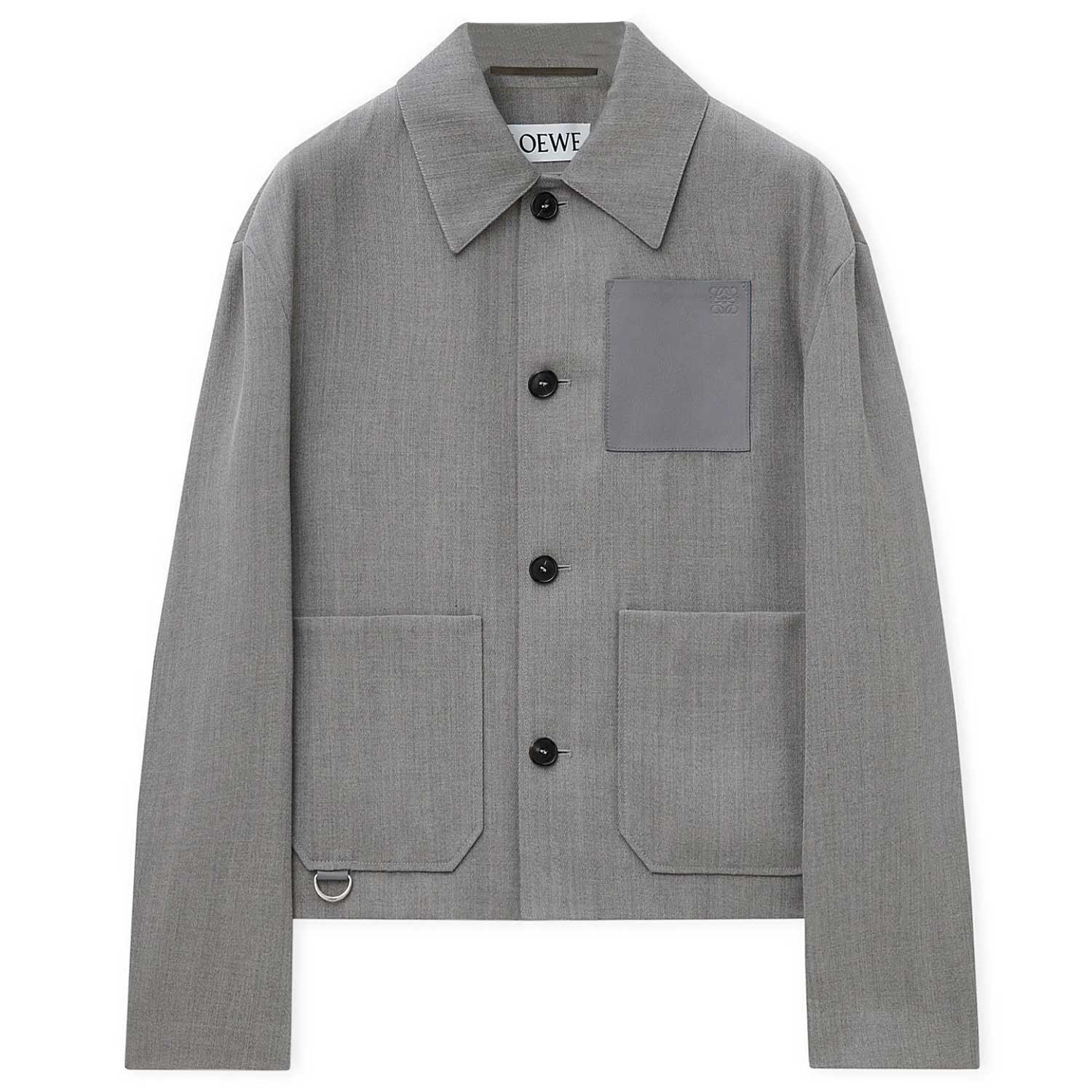 Order LOEWE FW24 混灰色單排扣寬鬆版長袖外套. H526Y02W82-1440