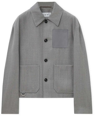 LOEWE FW24 Mixed Gray Single-Breasted Loose-Fit Long Sleeve Jacket. H526Y02W82-1440 Order LOEWE FW24 Mixed Gray Single-Breasted Loose-Fit Long Sleeve Jacket. H526Y02W82-1440