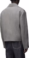 Shop LOEWE FW24 混灰色宽松长袖单排扣夹克. H526Y02W82-1440