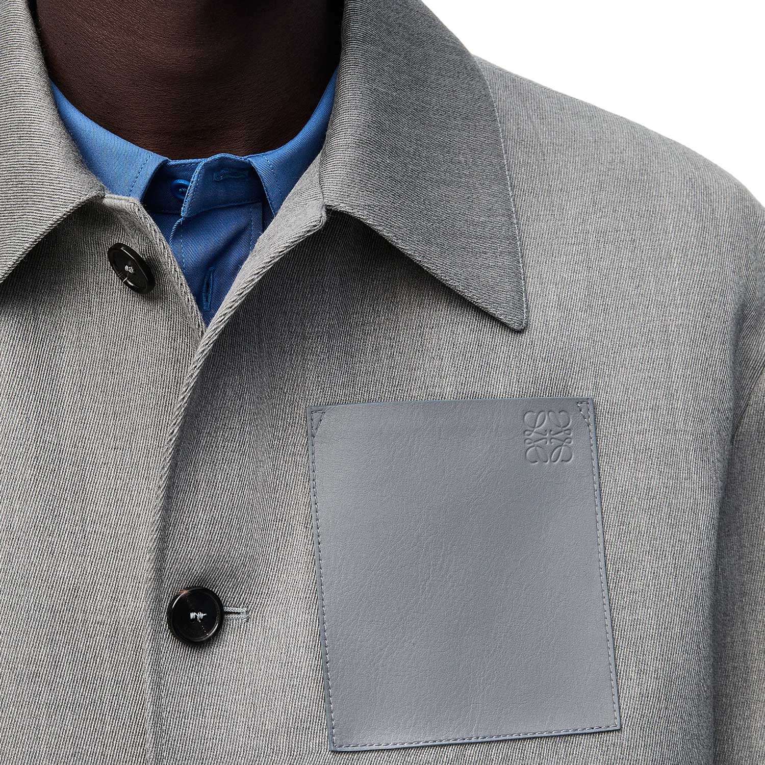 Details for LOEWE FW24 混灰色單排扣寬鬆版長袖外套. H526Y02W82-1440