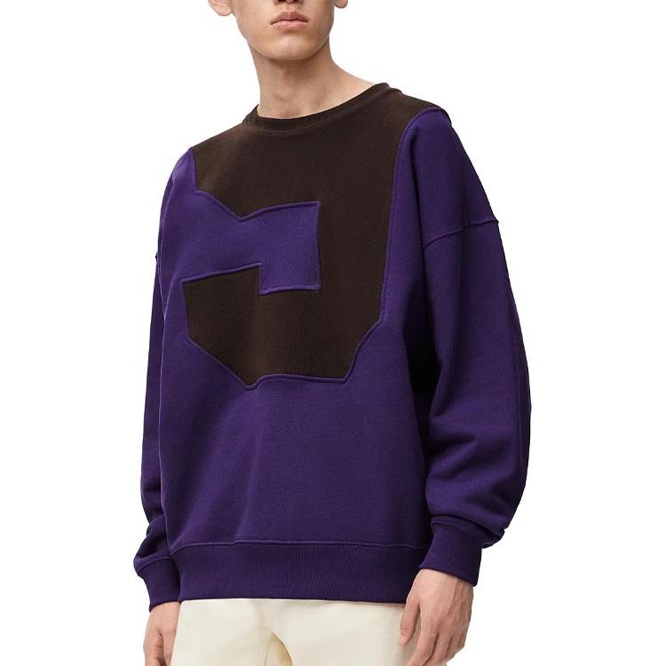 Shop LOEWE FW24 紫色拼接寬鬆版長袖圓領衛衣. H526Y24X43-6103
