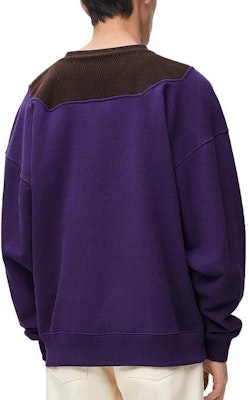 LOEWE FW24 Purple Patchwork Crewneck Loose Fit Long Sleeve Sweatshirt. H526Y24X43-6103 Purchase LOEWE FW24 Purple Patchwork Crewneck Loose Fit Long Sleeve Sweatshirt. H526Y24X43-6103