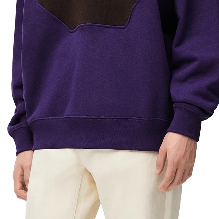 Sizing LOEWE FW24 紫色拼接寬鬆版長袖圓領衛衣. H526Y24X43-6103