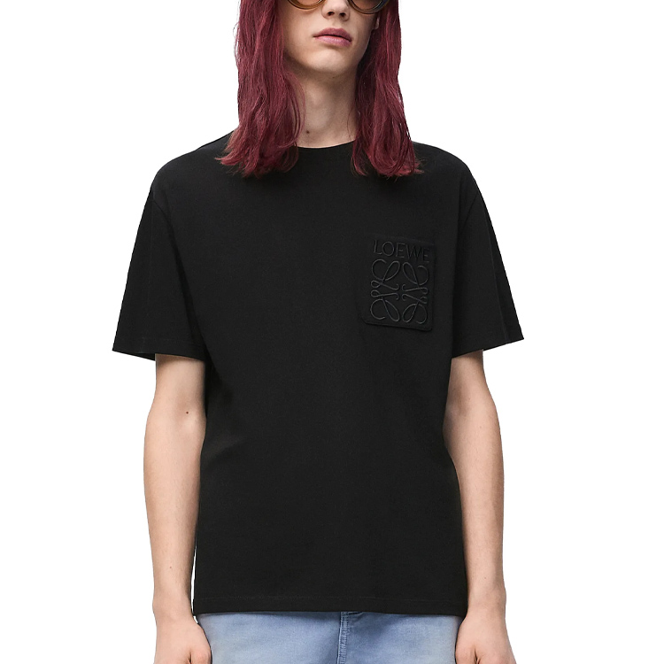 LOEWE FW24  Solid Color Logo Embroidered Crew Neck T-Shirt Black. H526Y22XBC-1100 圖 4