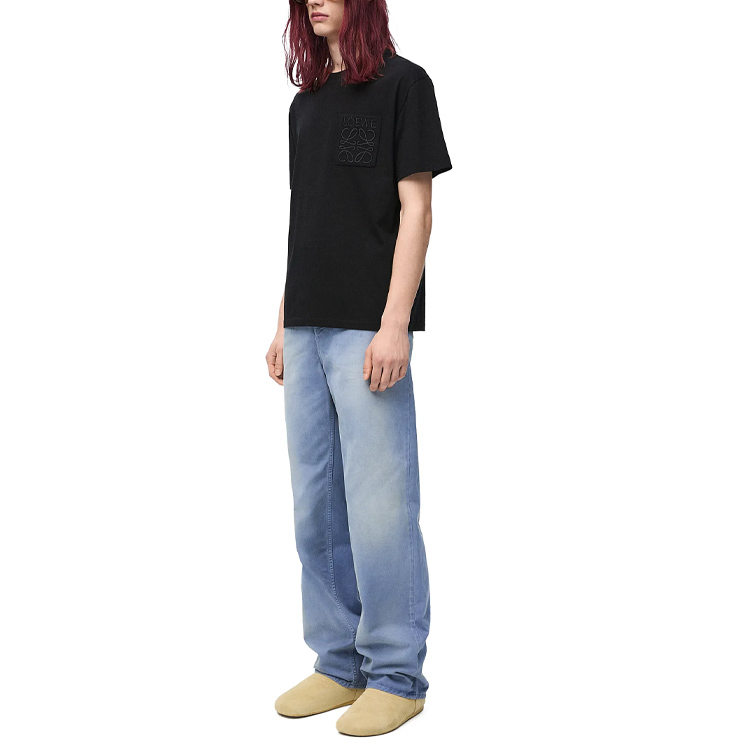 LOEWE FW24  Solid Color Logo Embroidered Crew Neck T-Shirt Black. H526Y22XBC-1100 圖 6