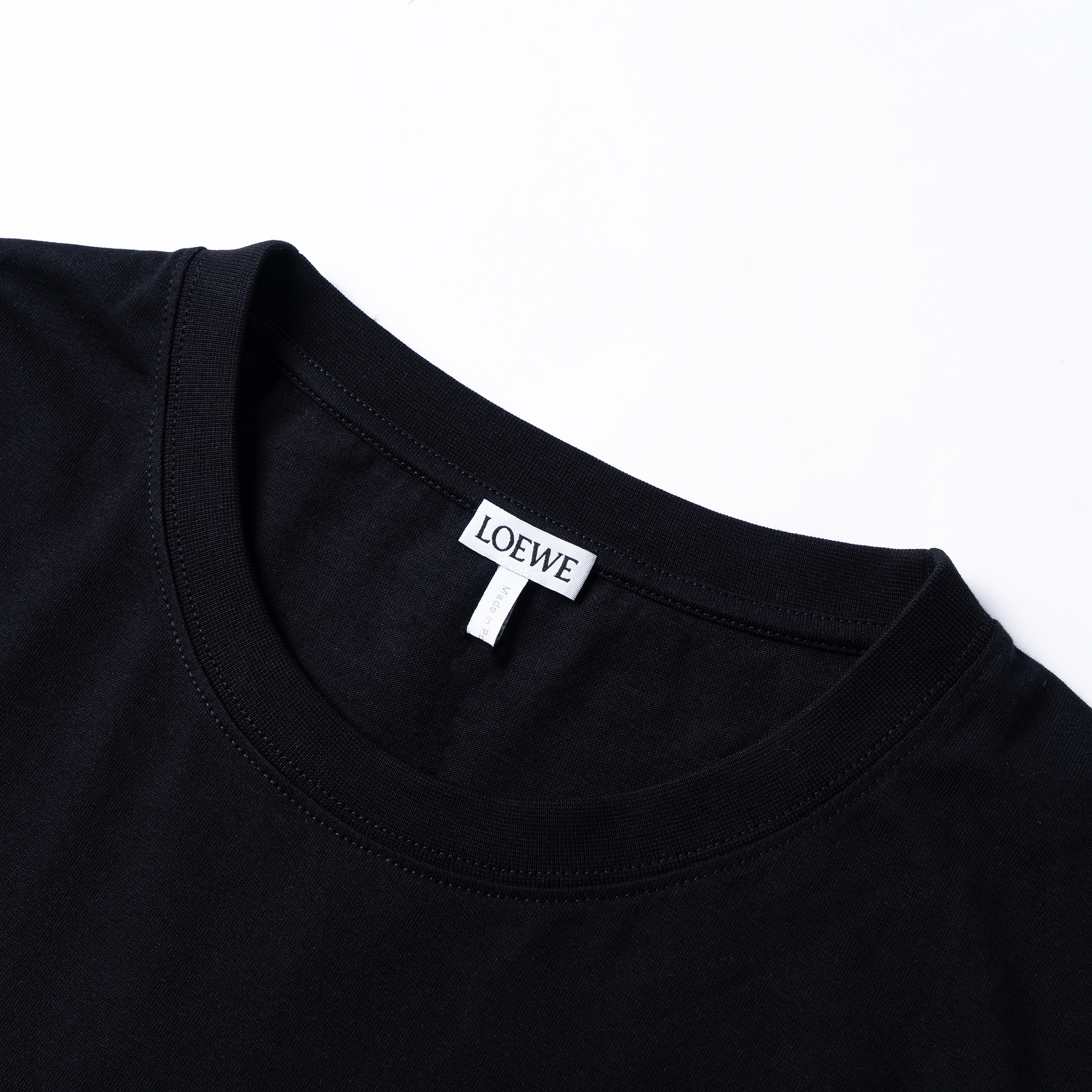 LOEWE FW24  Solid Color Logo Embroidered Crew Neck T-Shirt Black. H526Y22XBC-1100 圖 7