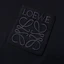 Cheap LOEWE FW24 Kaos Hitam Logo Bordir Warna Polos Leher Oval. H526Y22XBC-1100