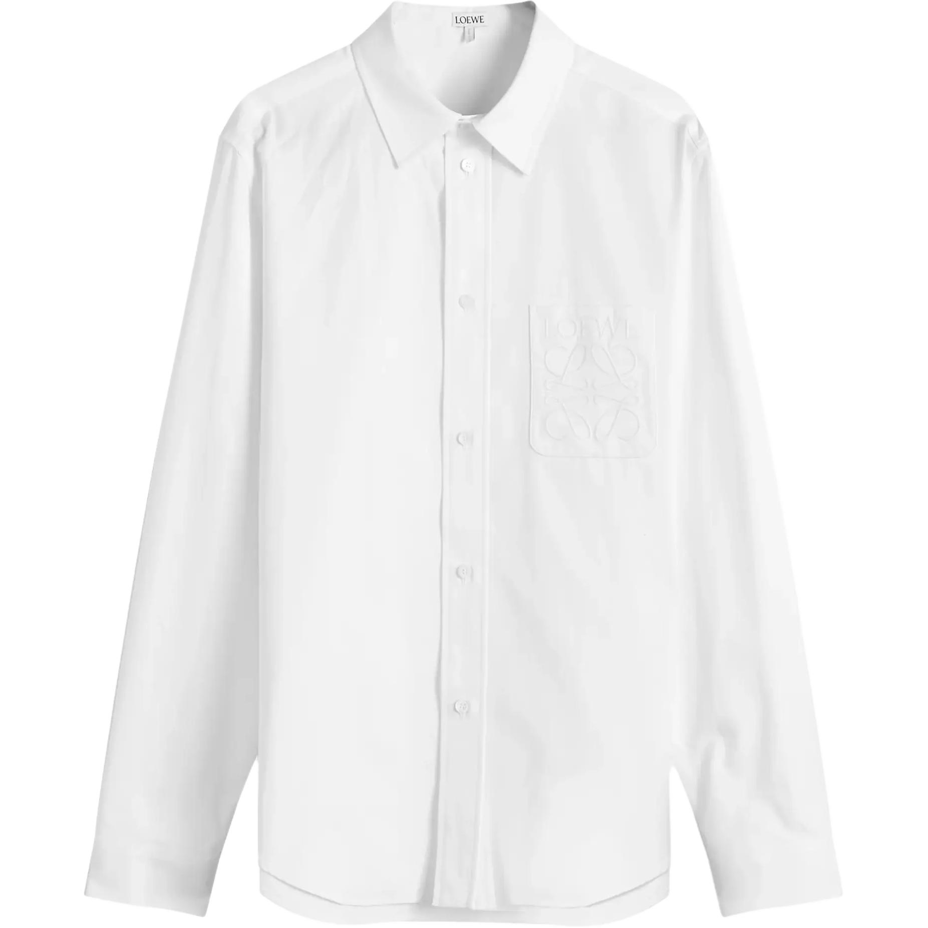 LOEWE FW24  Solid Color Long Sleeve Button-Up Shirt Off-White H526Y05X82-2100