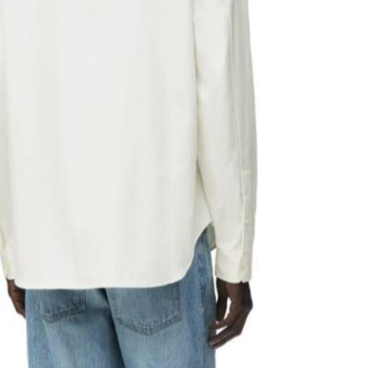 Details for ロエベ FW24 ソリッドカラー長袖ボタンアップシャツ オフホワイト H526Y05X82-2100