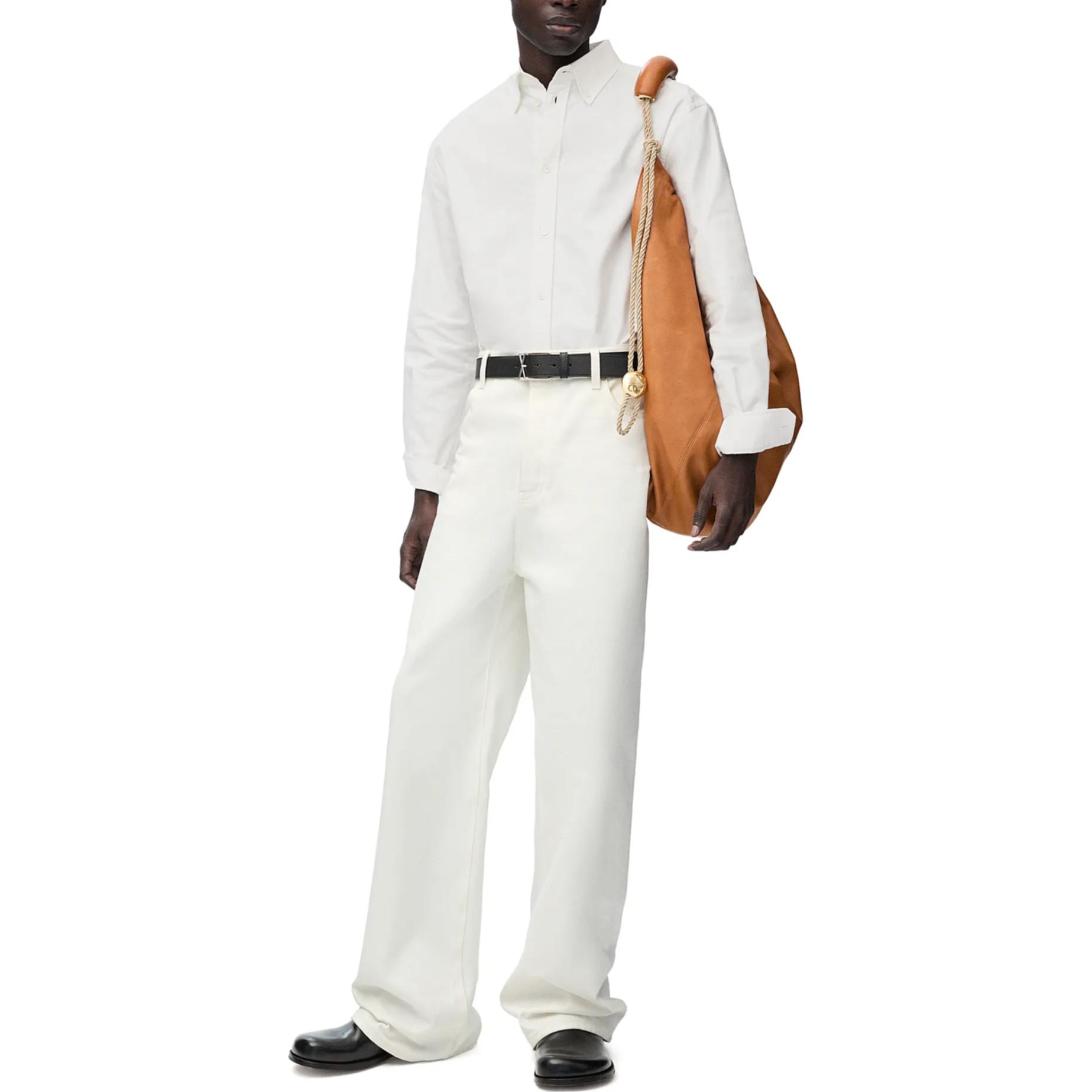 Details for LOEWE FW24 Baju Lengan Panjang Putih dengan Logo Sulam. H526Y05X71-2100