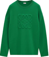 LOEWE FW24 Embossed Logo Crewneck Pullover Sweater Men’s Deep Green. H526Y14KEE-4110 LOEWE FW24 Embossed Logo Crewneck Pullover Sweater Men’s Deep Green. H526Y14KEE-4110