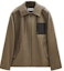 Buy LOEWE FW24 Solid Color Patchwork Flap Pocket Loose Jacket Khaki Brown Menswear H526Y02W94-6975