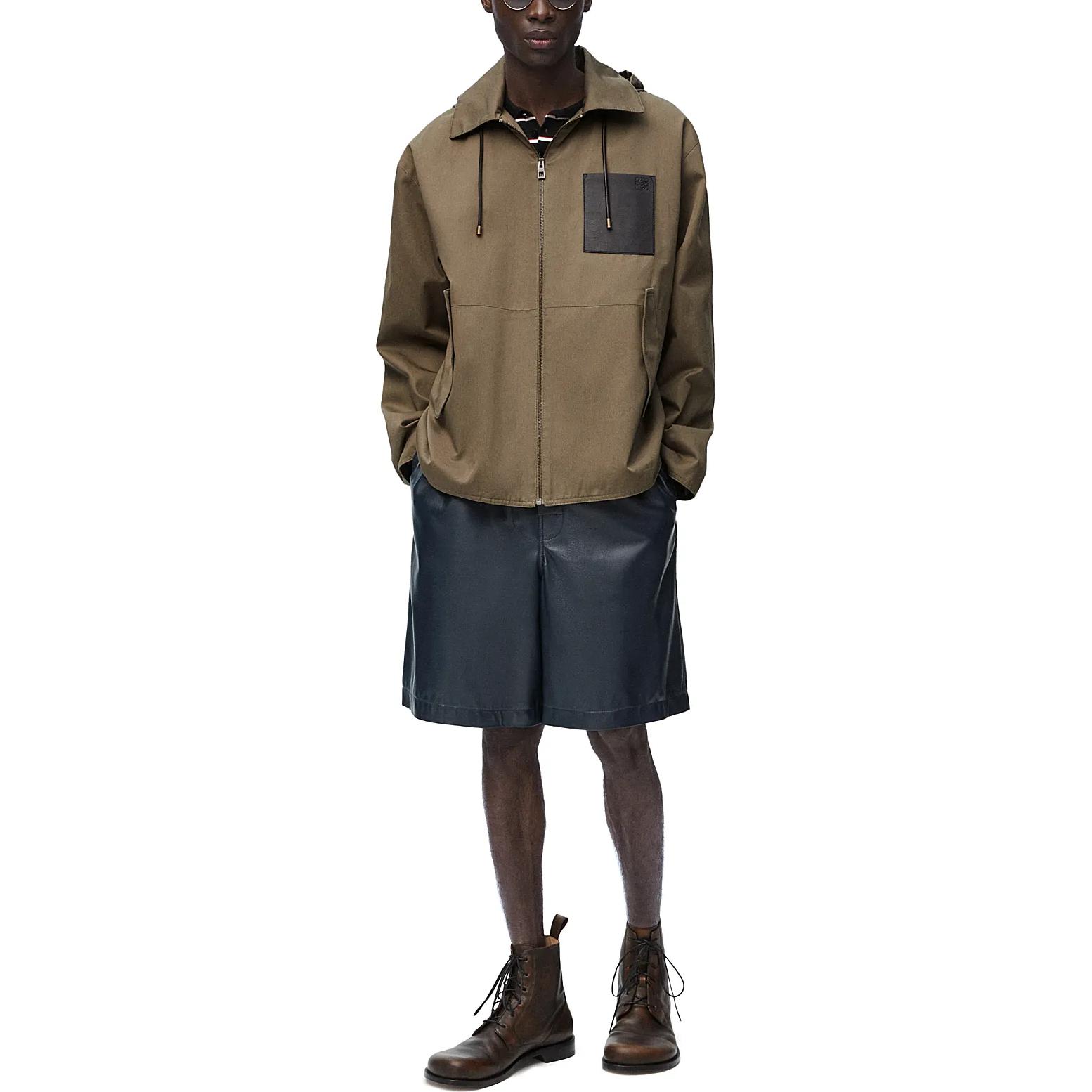 Lookbook LOEWE FW24 純色拼接翻蓋口袋寬鬆外套 卡其棕色 男裝 H526Y02W94-6975