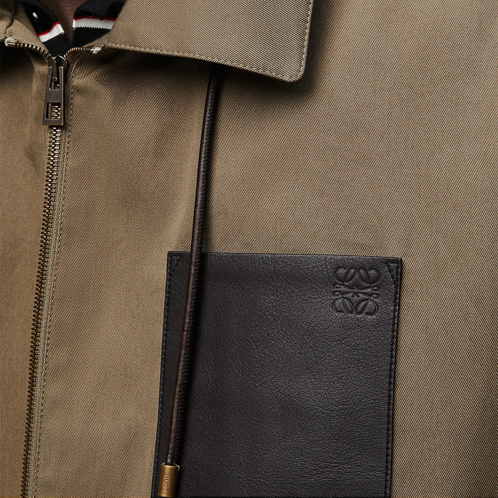 Details for LOEWE FW24 純色拼接翻蓋口袋寬鬆外套 卡其棕色 男裝 H526Y02W94-6975