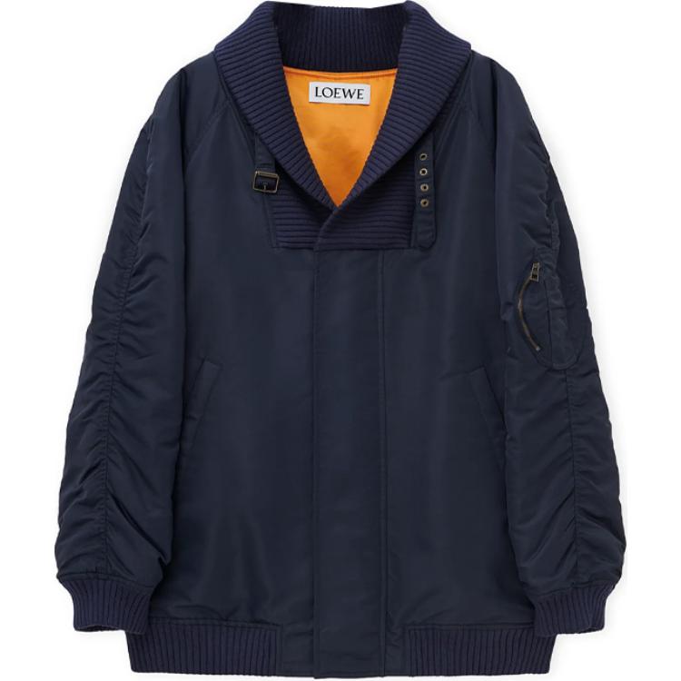 LOEWE FW24 Solid Pocket Relaxed Fit Pilot Jacket Midnight Blue H526Y02W83-5440