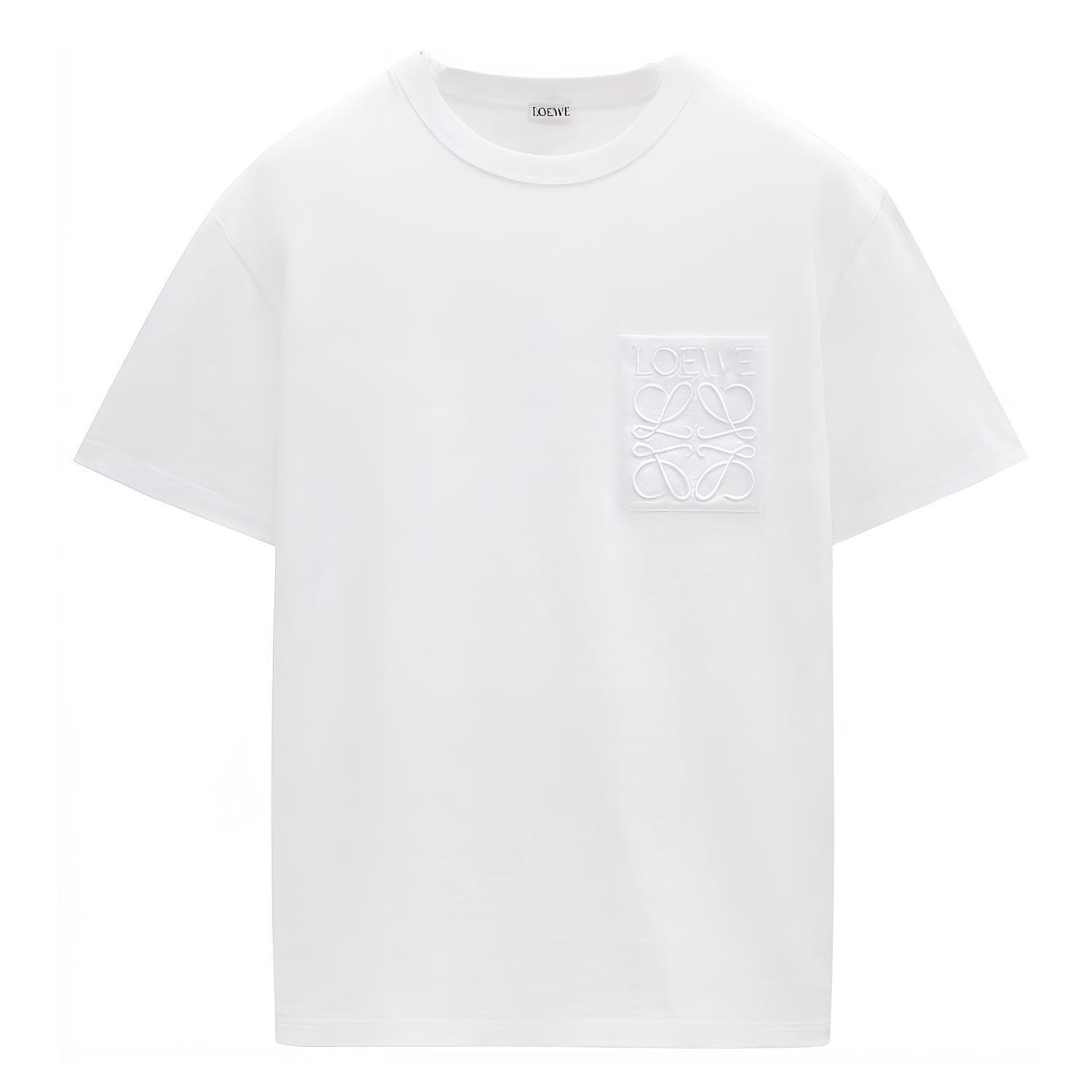 LOEWE FW24 White Crewneck Loose Fit T-Shirt with Embroidered Logo H526Y22XB-C2100 圖 2