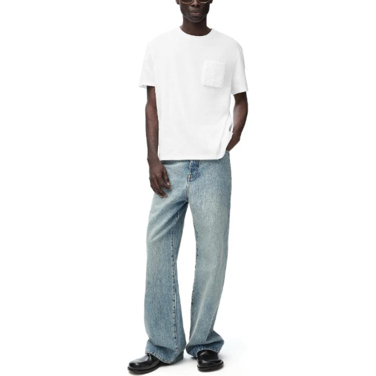 LOEWE FW24 White Crewneck Loose Fit T-Shirt with Embroidered Logo H526Y22XB-C2100 圖 3