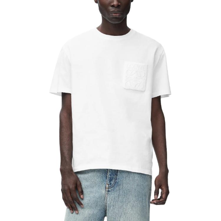 LOEWE FW24 White Crewneck Loose Fit T-Shirt with Embroidered Logo H526Y22XB-C2100 圖 4