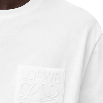 LOEWE FW24 White Crewneck Loose Fit T-Shirt with Embroidered Logo H526Y22XB-C2100 Details for LOEWE FW24 White Crewneck Loose Fit T-Shirt with Embroidered Logo H526Y22XB-C2100