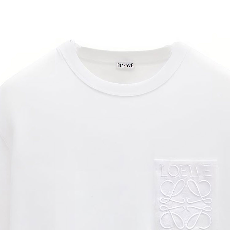 LOEWE FW24 White Crewneck Loose Fit T-Shirt with Embroidered Logo H526Y22XB-C2100 圖 7