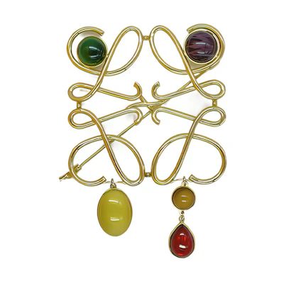 LOEWE Gold Unisex Fashion Brooch. 10476265