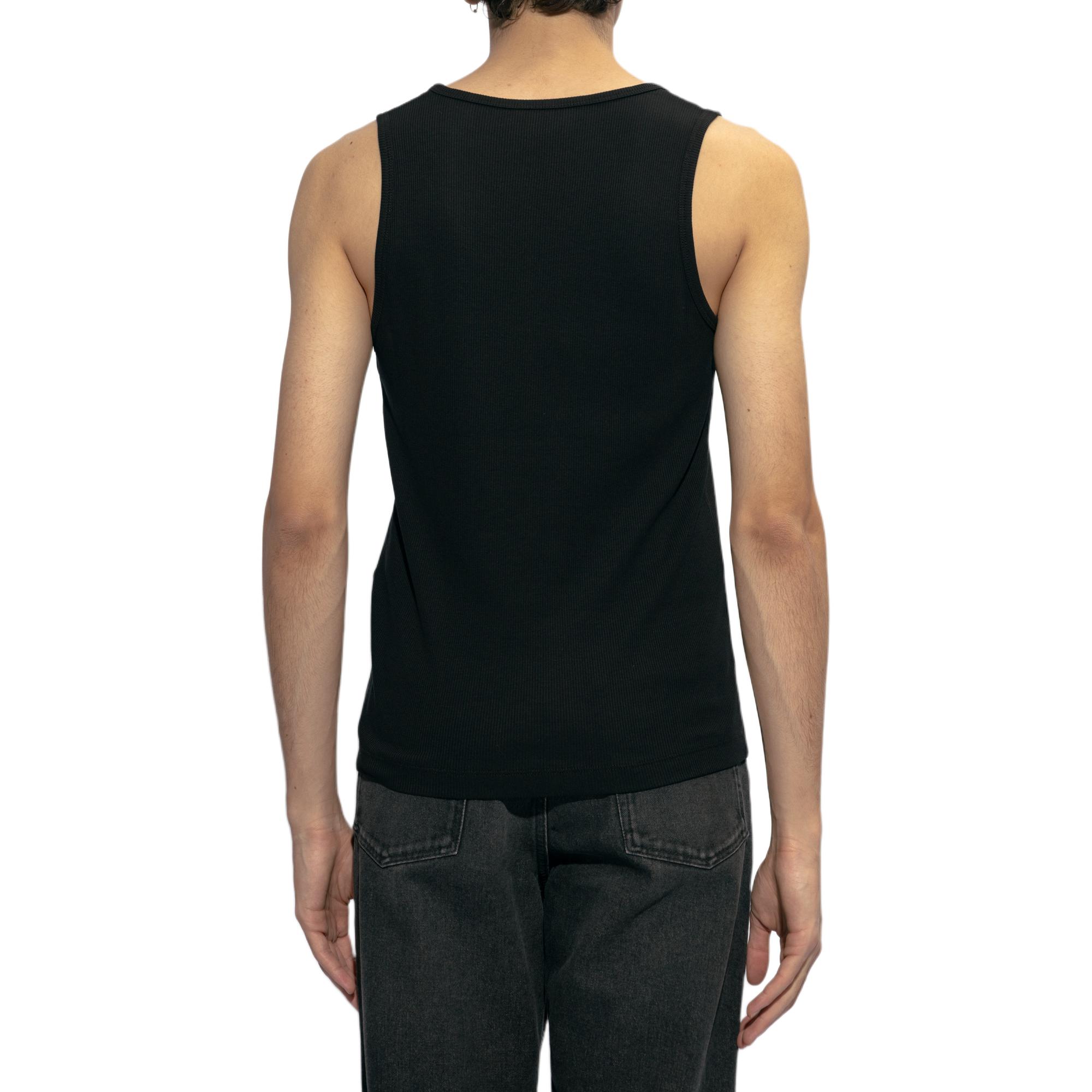 Shop Camiseta Negra sin Mangas con Cuello Redondo y Estampado Gráfico de LOEWE. H526Y23X40-1100