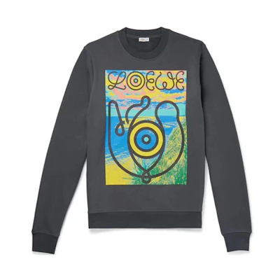 LOEWE Gray Eye Print Crewneck Long Sleeve Sweatshirt Gray H6299940PC-1720