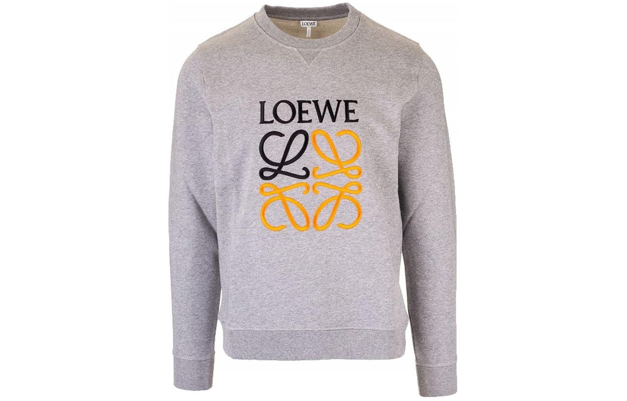 LOEWE Grey Crewneck Sweatshirt with Logo Print H6109900CR-1440