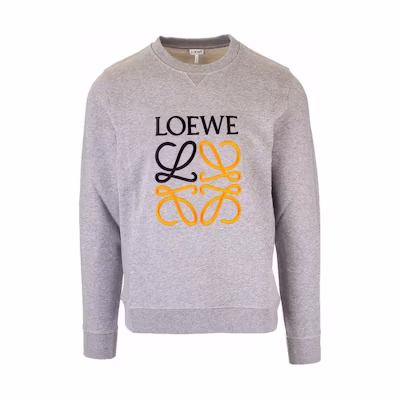 LOEWE Grey Crewneck Sweatshirt with Logo Print H6109900CR-1440