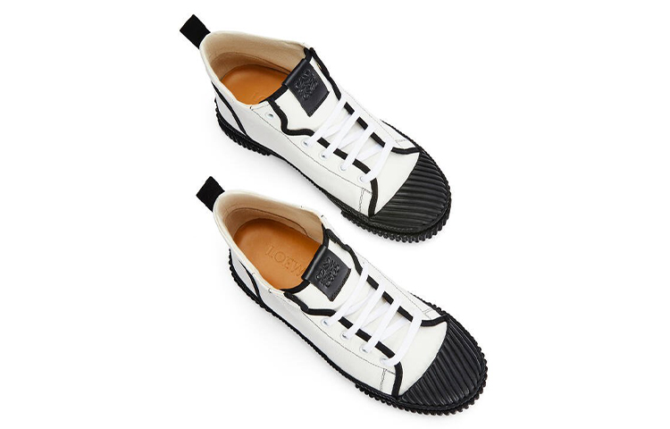 Shop LOEWE 高筒帆布鞋 白色