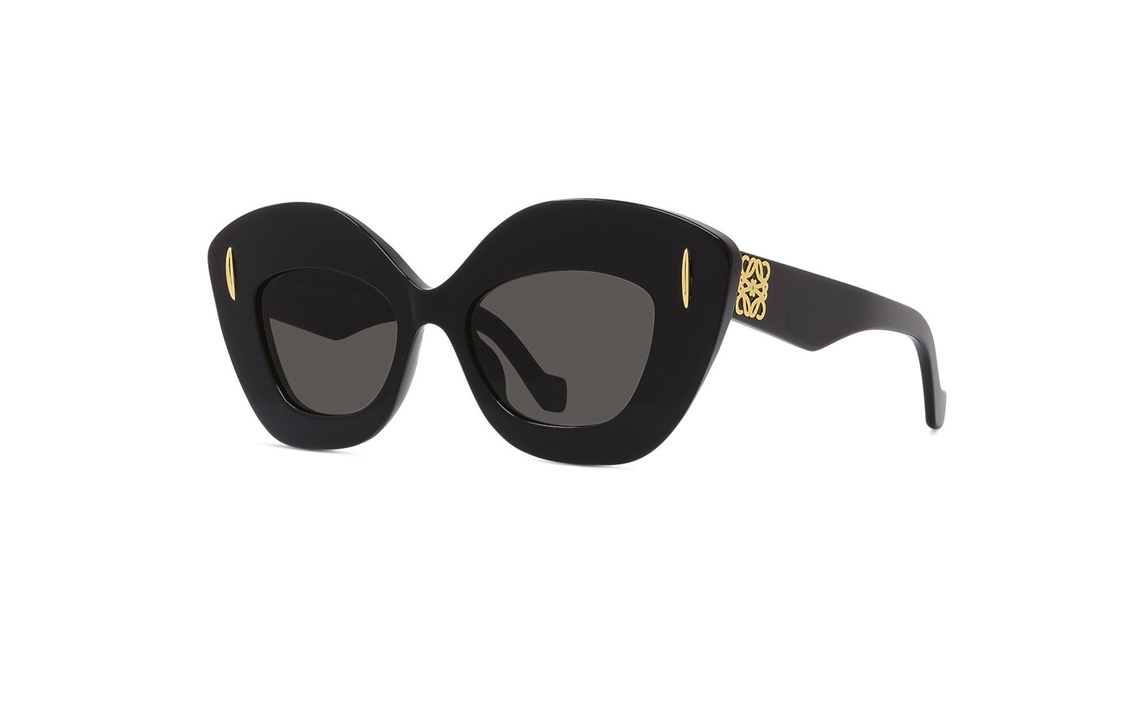 LOEWE Irregular Shape Black Sunglasses Unisex with Letter Logo. LW40127I01A