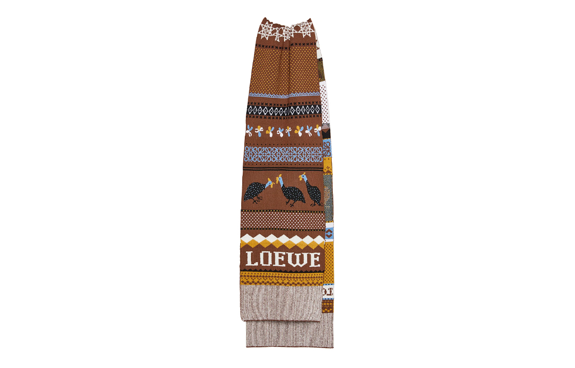 Order LOEWE Knit Wool Scarf Unisex Couple Style Brown F811487X40