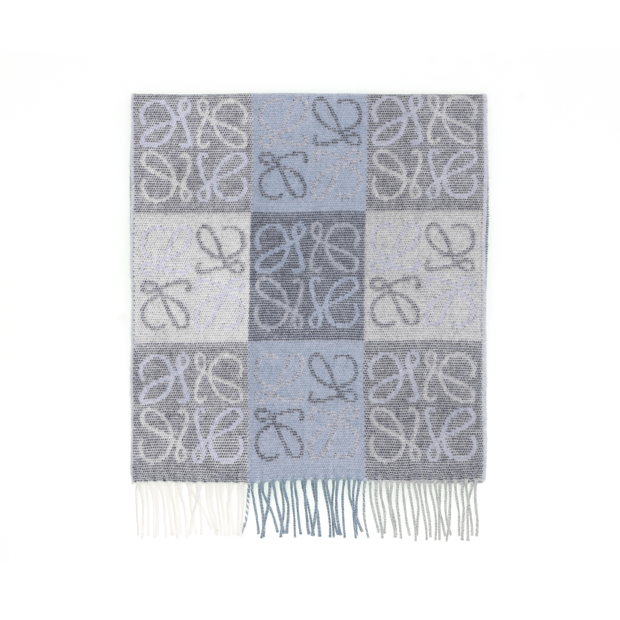 Shop LOEWE Knitted Warm Wool Scarf Unisex Blue - Couple Style F810487X17 0010967651