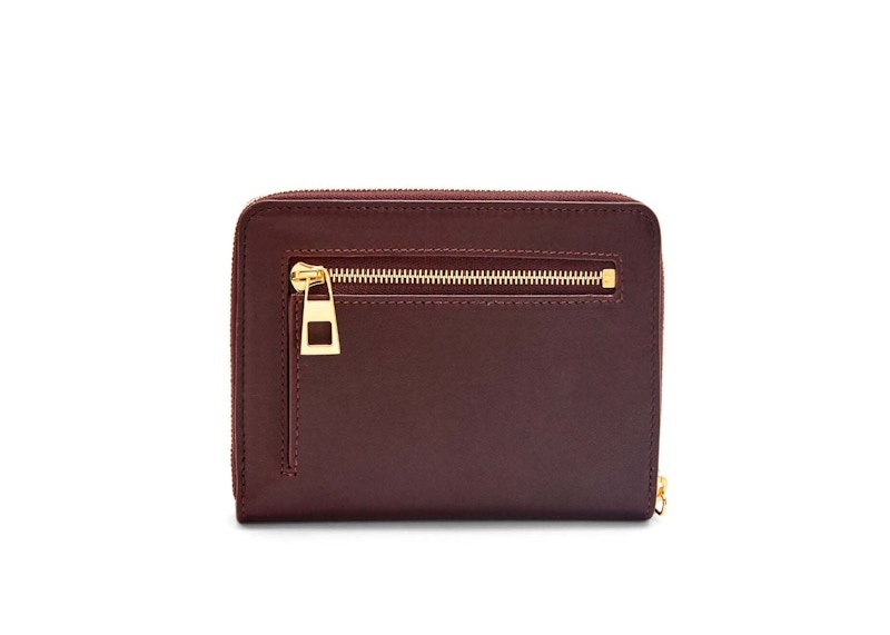LOEWE Knot Compact Zip Wallet in Shiny Nappa Calfskin Burgundy/Emerald 圖 2