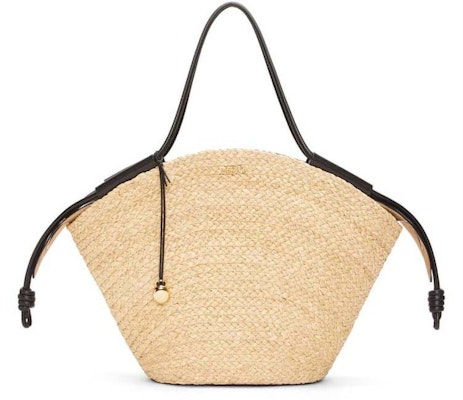 LOEWE Beg Besar Paseo Dalam Raffia dan Kulit Anak Lembu Nappa Asli/Hitam Buy LOEWE Beg Besar Paseo Dalam Raffia dan Kulit Anak Lembu Nappa Asli/Hitam