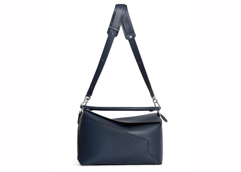 LOEWE Large Puzzle Bag In Classic Calfskin Abyss Blue