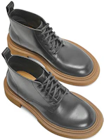 Shop LOEWE But Kulit Buku Lali 'Boots Hujung Kasar Hitam Bertali' M816285X69-1100