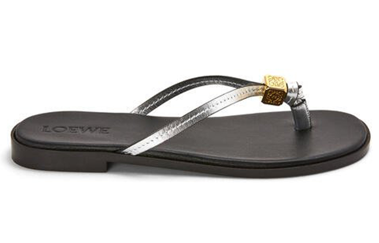 LOEWE Leather Dice Slides 'Silver' 圖 2