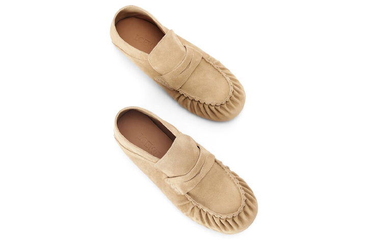 LOEWE Leather Flat Sneaker 'Gold' 圖 4