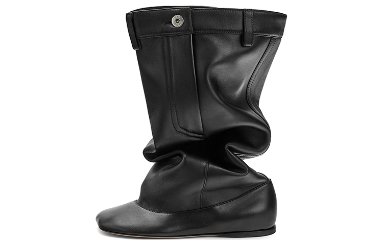 LOEWE Leather High-Top Slip-On Boots 'Black' M816285X75-1100