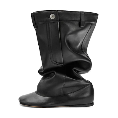 LOEWE Leather High-Top Slip-On Boots 'Black'