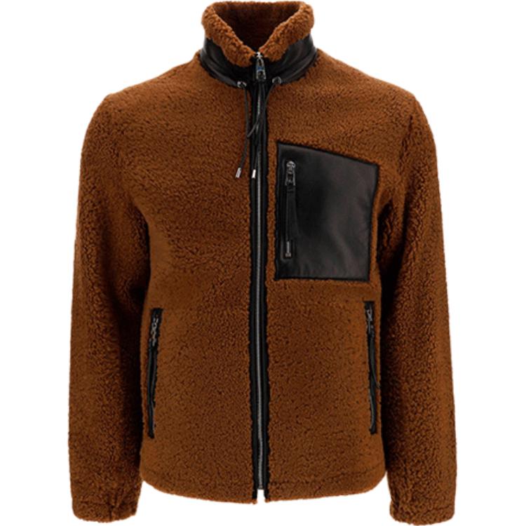 LOEWE Leather Pocket Zip-Up Stand Collar Jacket H526330XAB-3154