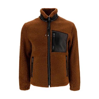 LOEWE Leather Pocket Zip-Up Stand Collar Jacket H526330XAB-3154