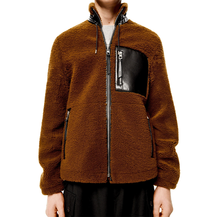 Purchase LOEWE 皮革口袋拉链立领夹克 H526330XAB-3154