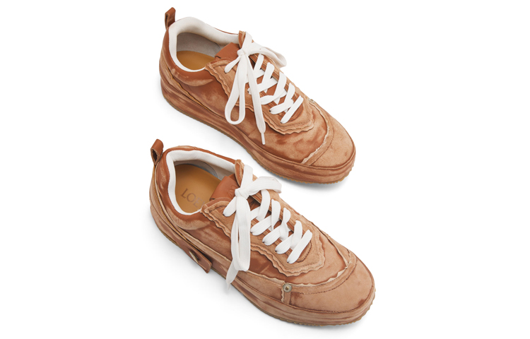 LOEWE Leather Sneaker 'Carved Button Brown' 圖 5