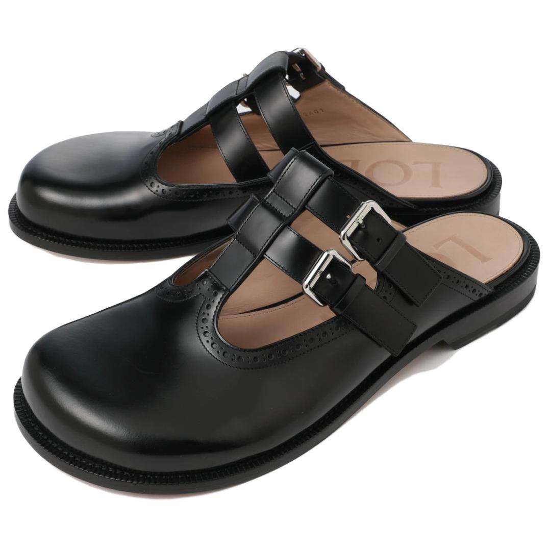 Shop LOEWE Selipar Loafer 'Kulit Hitam' M816379X12-1100